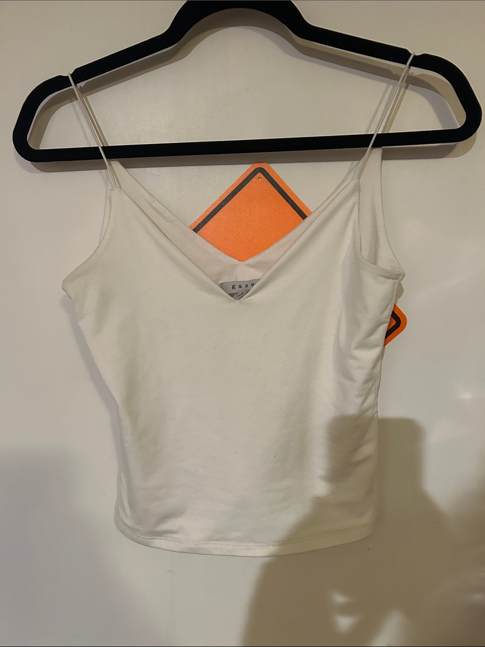 gaze Classic White V-Neck Spaghetti Strap Cami